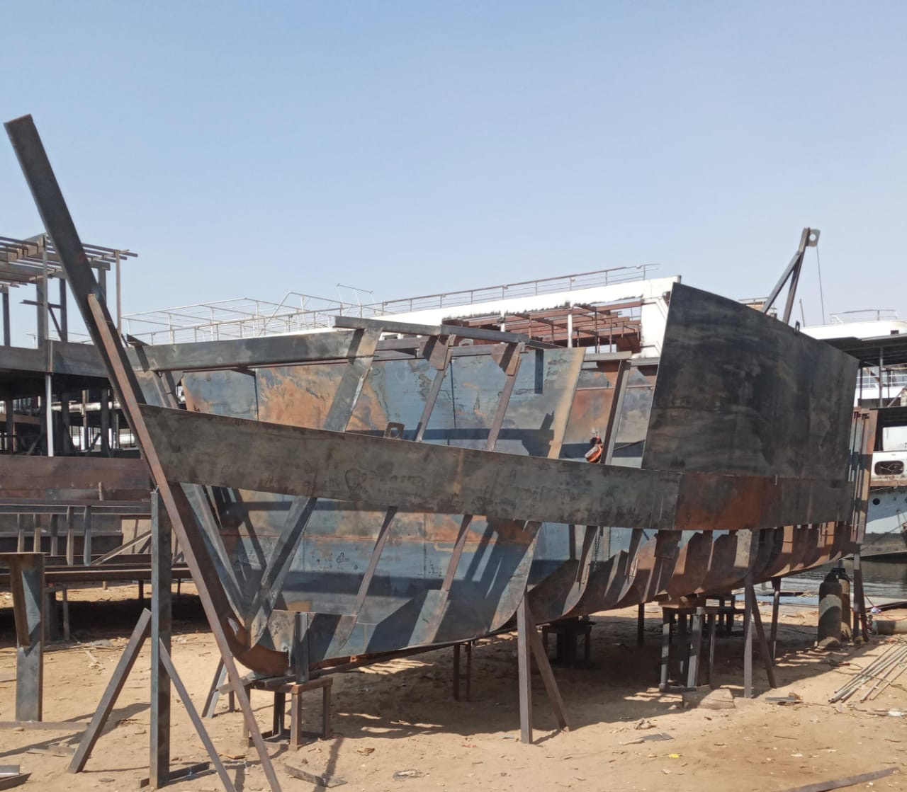 Giza Shipyard steel hull construction Egypt